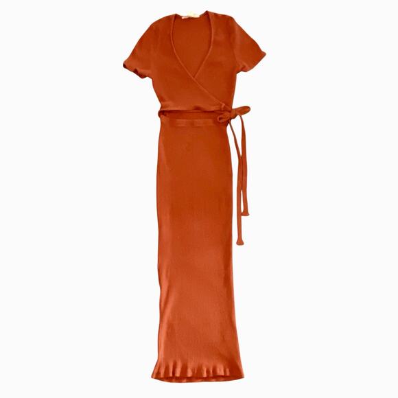 Free People Beach Cutout Wrap front Dress Women’s Small Ribbed Bodycon - Picture 1 of 8